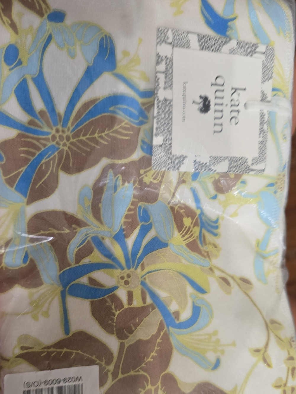 Kate Quinn Blue Honeysuckle Baby Blanket Swaddle Nwt